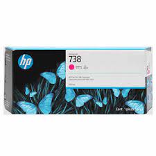 HP 738 Magenta Ink large capacity 300ml Cartridge 676M7A suitable for HP DesignJet T850 and T950 printers. Pigment-based ink.